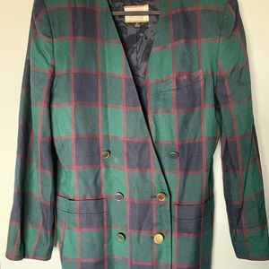 Double breasted plaid Jacqueline Ferrar blazer